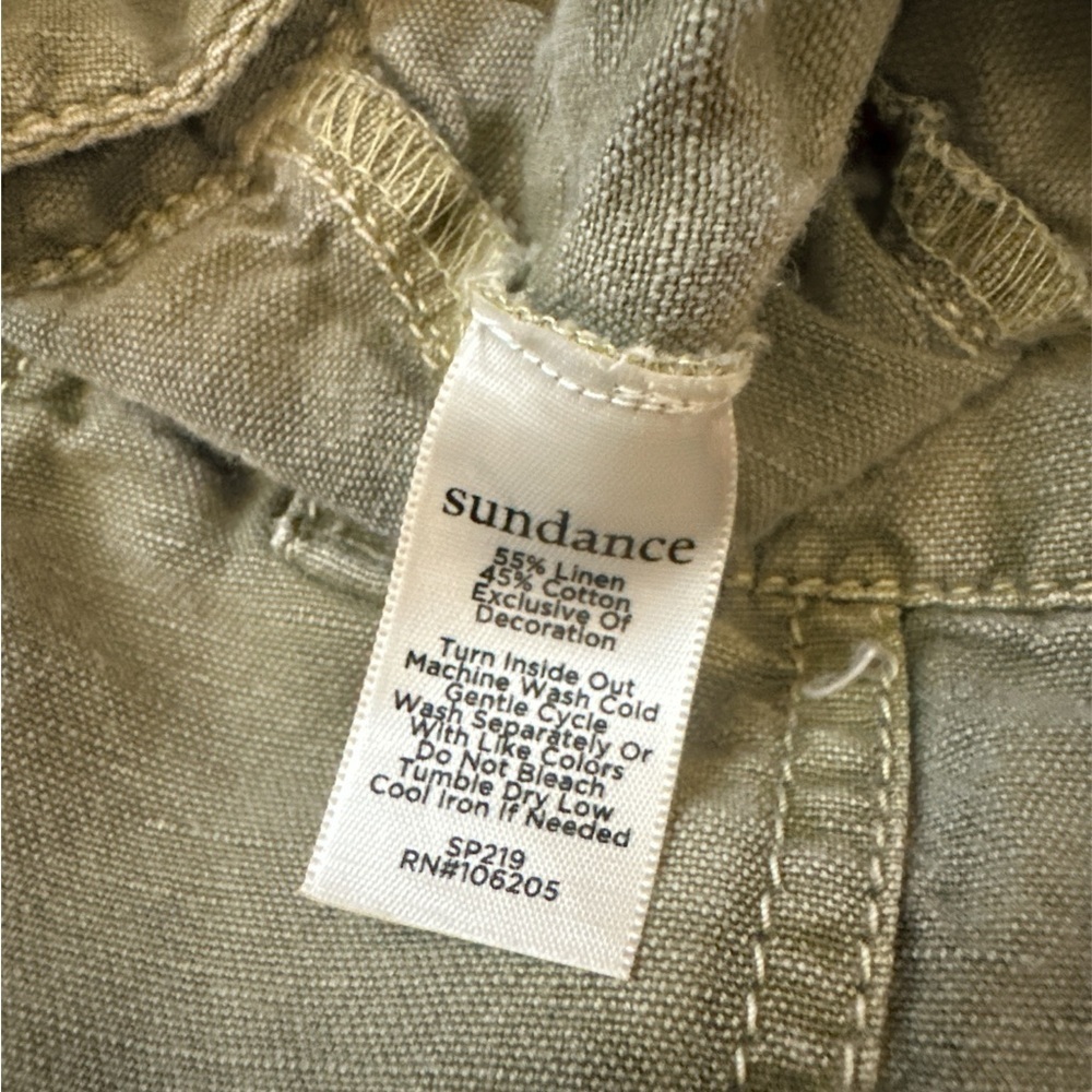 SUNDANCE Linen/Cotton Green Women's Shorts size 10 - Picture 5 of 6